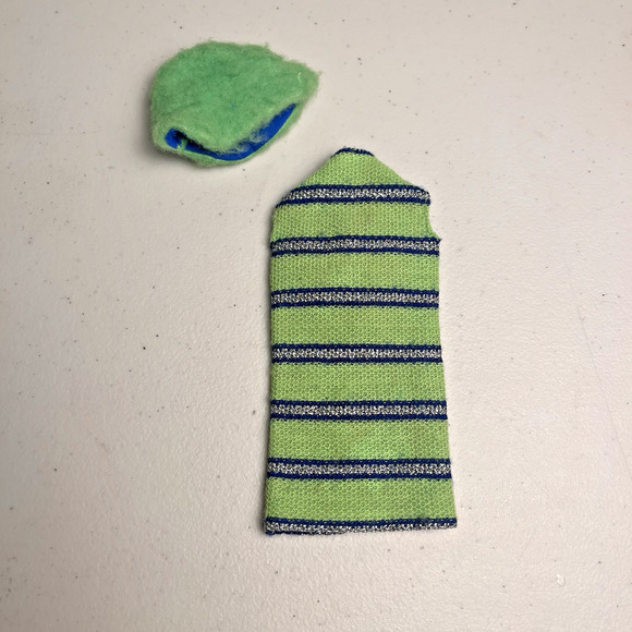 Vintage Barbie Now Knit #1452 Lime Green Knit Dress & Hat Mod 1970 Fashion - Picture 12 of 12